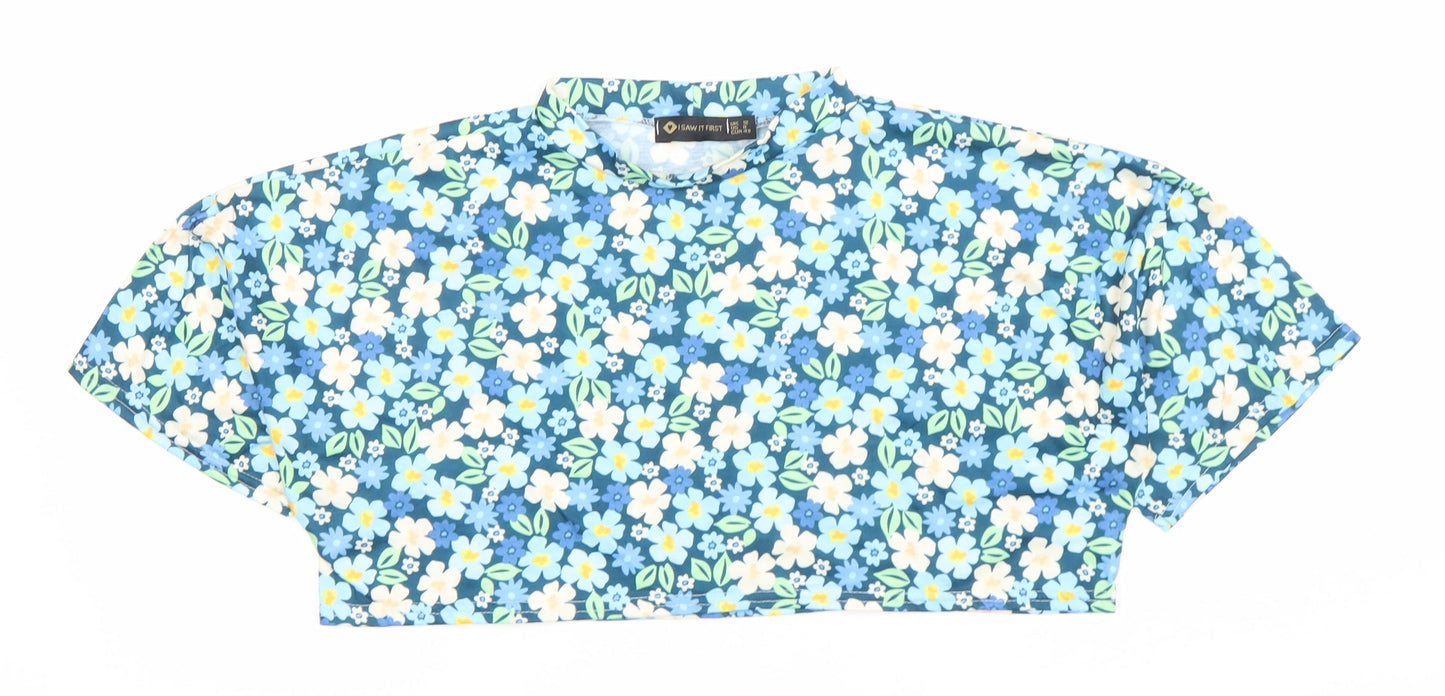 Womens UK Size 12 I SAW IT FIRST Blue Cropped Blouse
