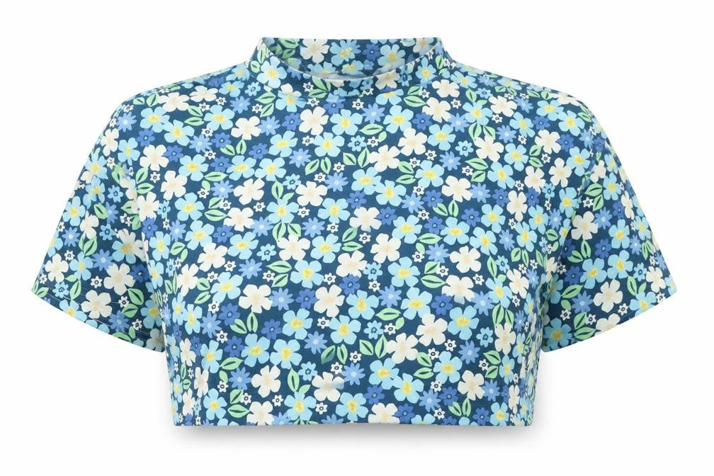 Womens UK Size 12 I SAW IT FIRST Blue Cropped Blouse