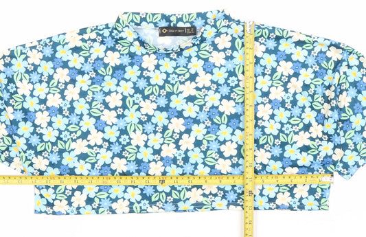 Womens UK Size 12 I SAW IT FIRST Blue Cropped Blouse