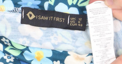 Womens UK Size 12 I SAW IT FIRST Blue Cropped Blouse