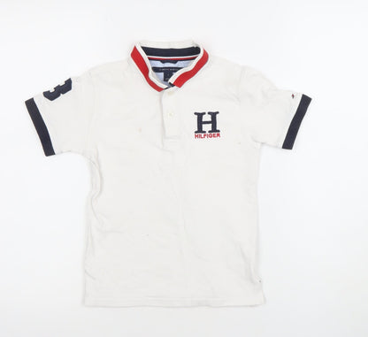 Boys UK Size 7 Years Tommy Hilfiger White Basic Polo