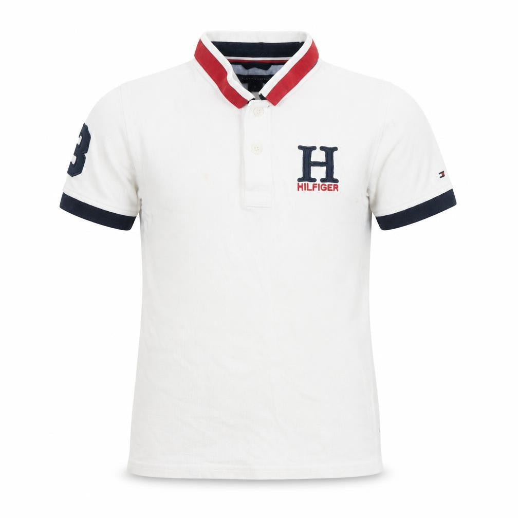 Boys UK Size 7 Years Tommy Hilfiger White Basic Polo