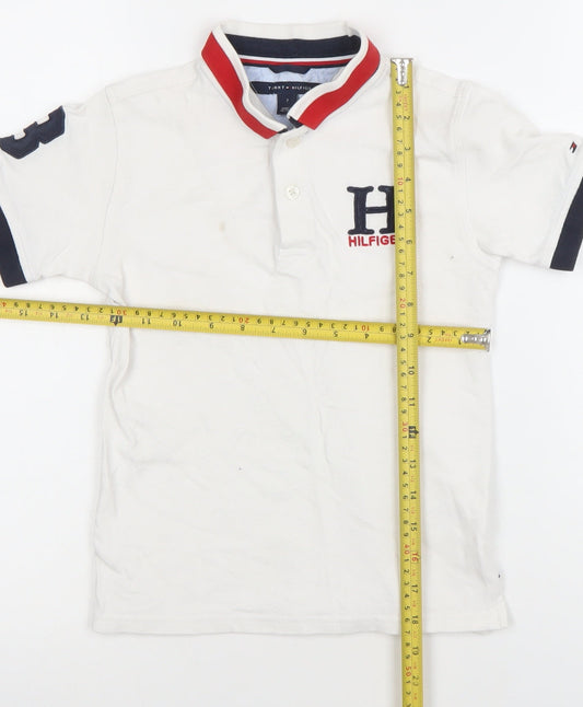 Boys UK Size 7 Years Tommy Hilfiger White Basic Polo