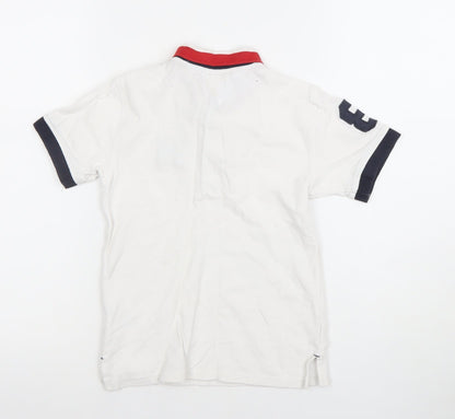 Boys UK Size 7 Years Tommy Hilfiger White Basic Polo