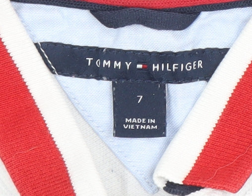 Boys UK Size 7 Years Tommy Hilfiger White Basic Polo
