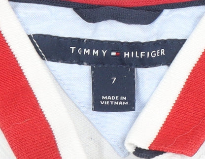 Boys UK Size 7 Years Tommy Hilfiger White Basic Polo