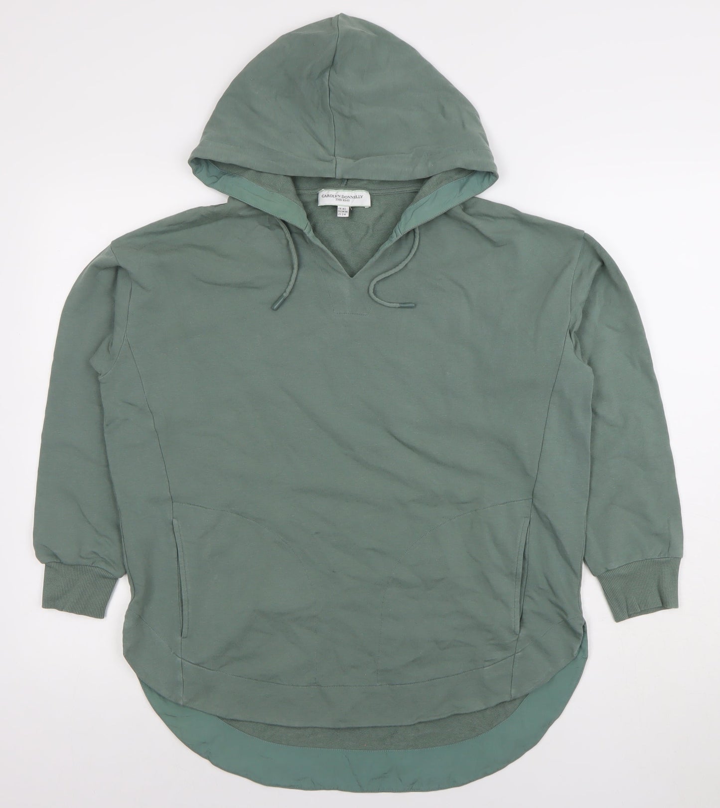 Womens UK Size XS Carolyn Donnelly The Edit Green Tunic Hoodie