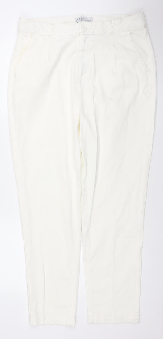 Primark Women White Skinny Jeans Size 16 Stretch Denim
