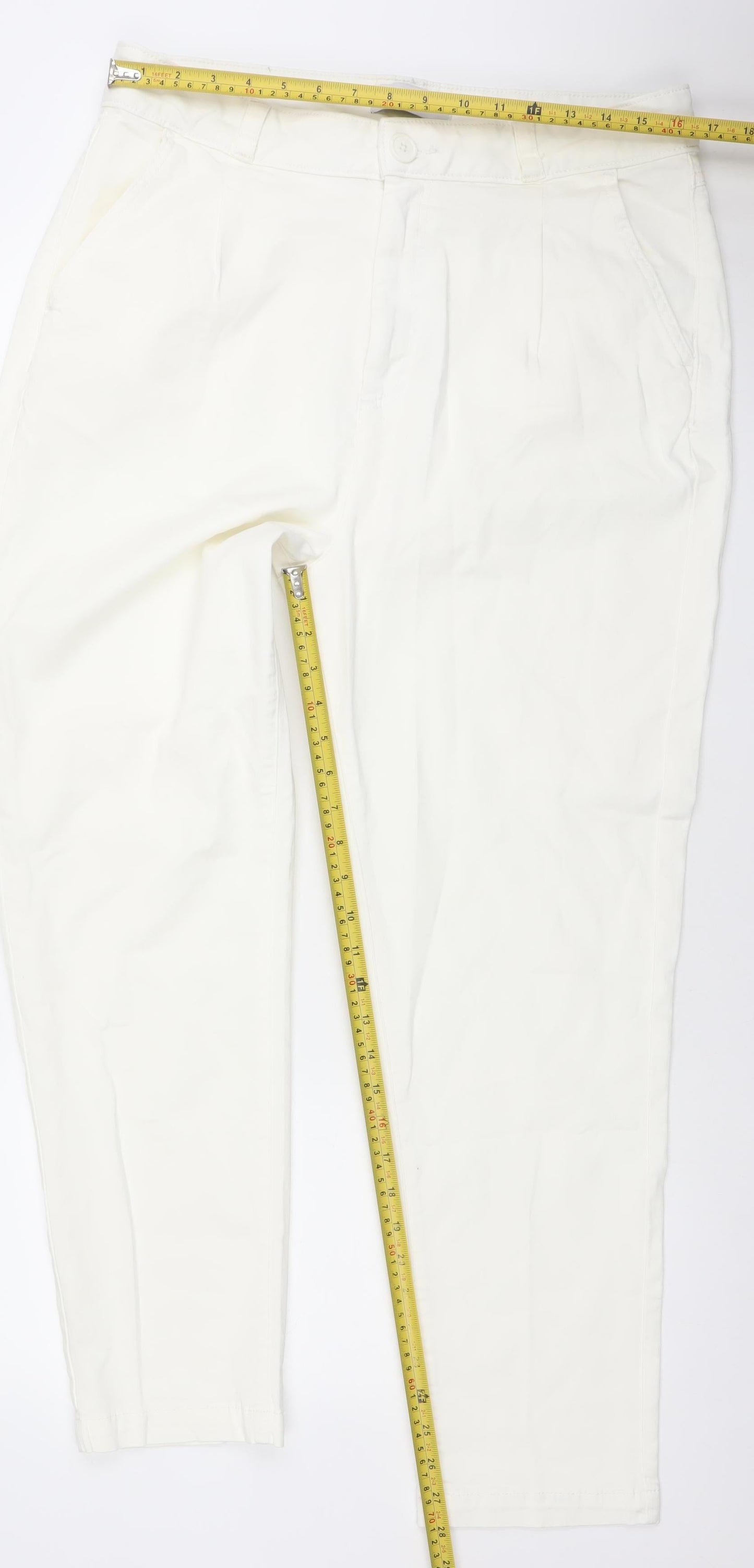 Primark Women White Skinny Jeans Size 16 Stretch Denim