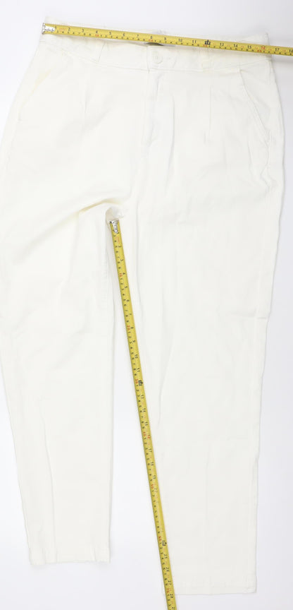 Primark Women White Skinny Jeans Size 16 Stretch Denim