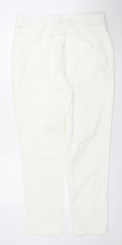 Primark Women White Skinny Jeans Size 16 Stretch Denim