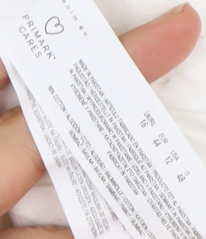 Primark Women White Skinny Jeans Size 16 Stretch Denim