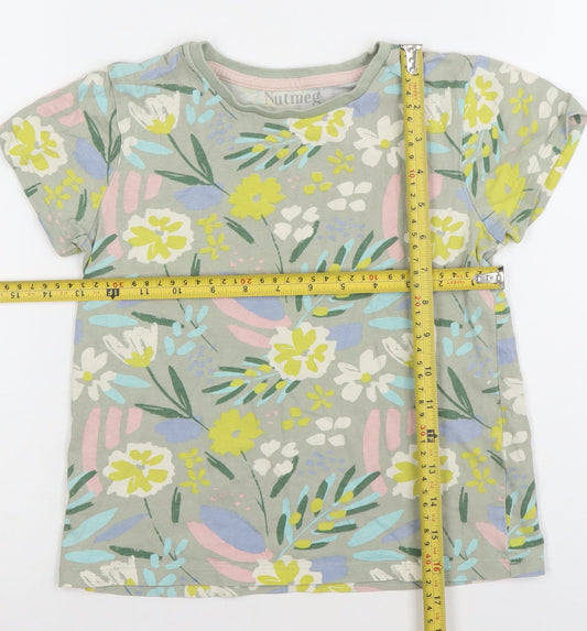 Nutmeg Girls Multicoloured Floral T-Shirt 8-9 Years Cotton Jersey