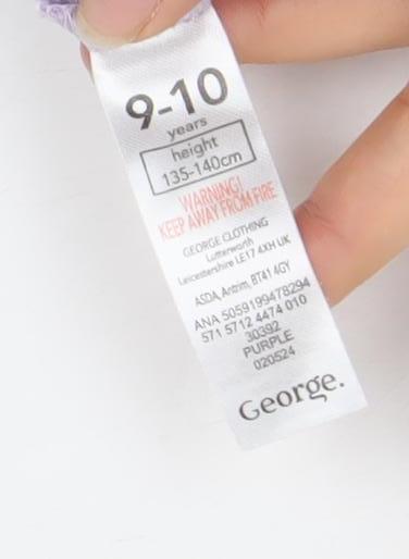 George Boys Purple Gamer Graphic T-Shirt 9-10 Years Short Sleeve Cotton