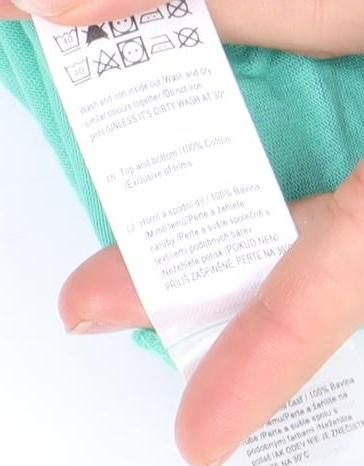 F&F Boys Green Lightning Print Short Sleeve Cotton Pyjama Top 10-11 Years