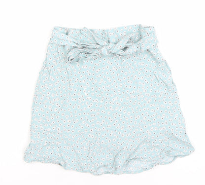 Pull & Bear Women’s Blue Floral A-Line Short Skirt XS