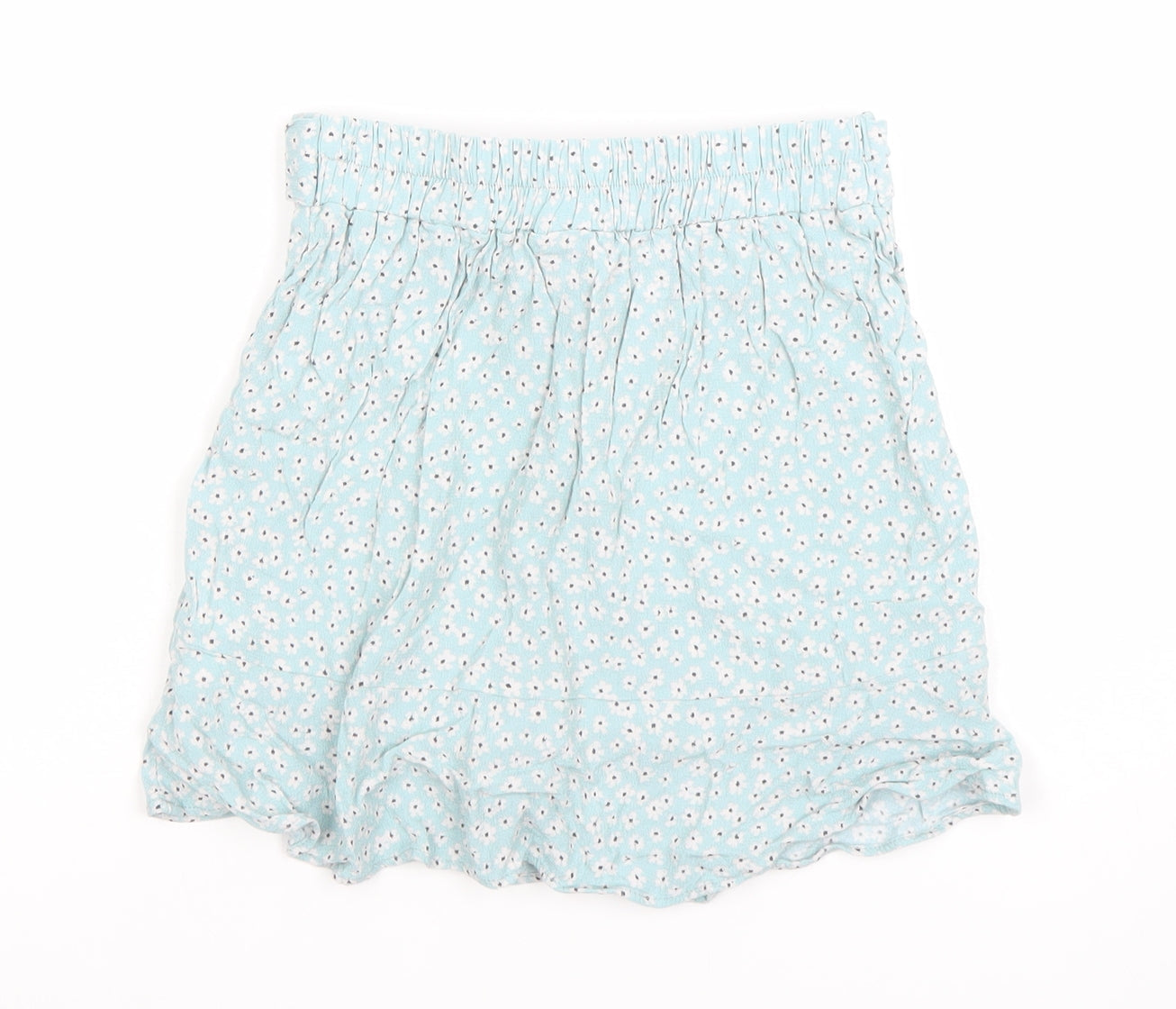 Pull & Bear Women’s Blue Floral A-Line Short Skirt XS