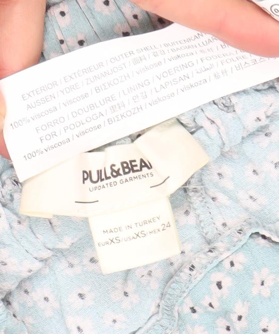 Pull & Bear Women’s Blue Floral A-Line Short Skirt XS