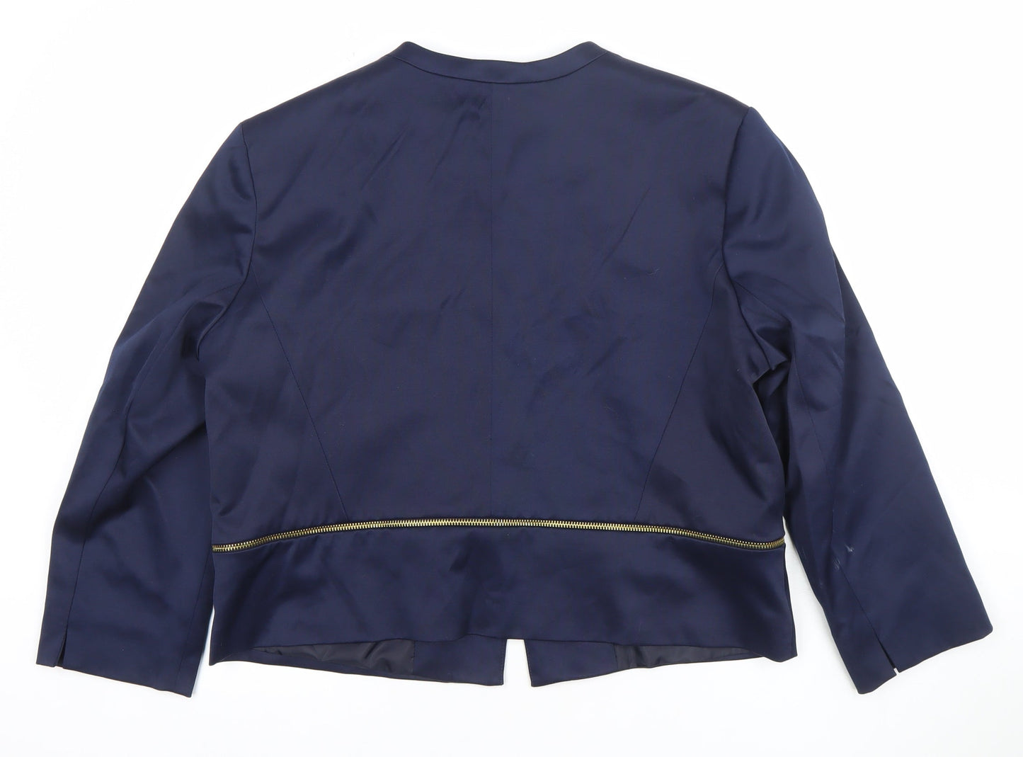 Atmosphere Women's Navy Blue Blazer Jacket Size 18 Lined Zip Detail