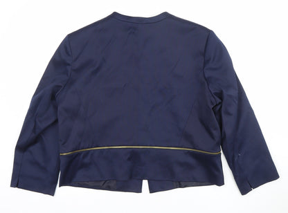 Atmosphere Women's Navy Blue Blazer Jacket Size 18 Lined Zip Detail