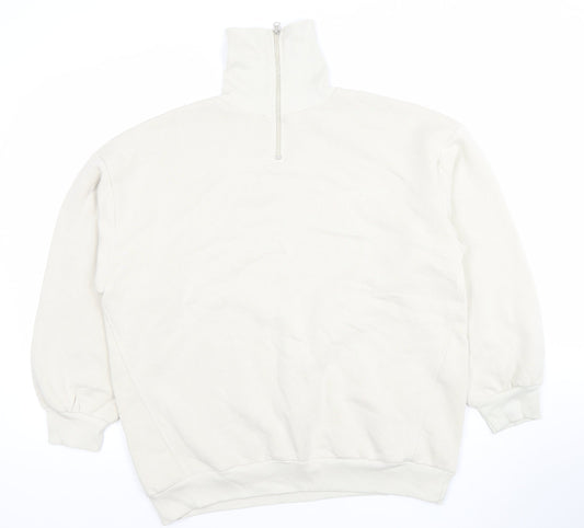 Boohoo Women’s Beige 1/4 Zip High Neck Sweatshirt UK 10