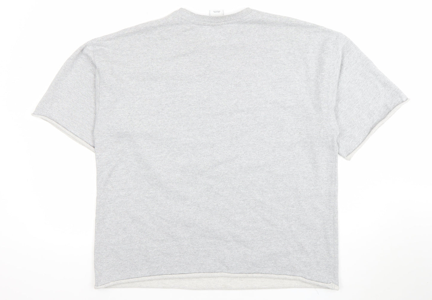 iets frans Womens Grey Basic Relaxed Fit Short Sleeve T-Shirt S