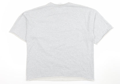 iets frans Womens Grey Basic Relaxed Fit Short Sleeve T-Shirt S