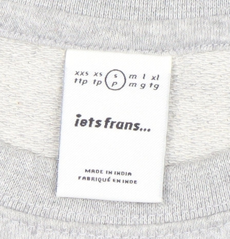 iets frans Womens Grey Basic Relaxed Fit Short Sleeve T-Shirt S