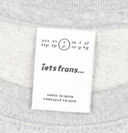 iets frans Womens Grey Basic Relaxed Fit Short Sleeve T-Shirt S