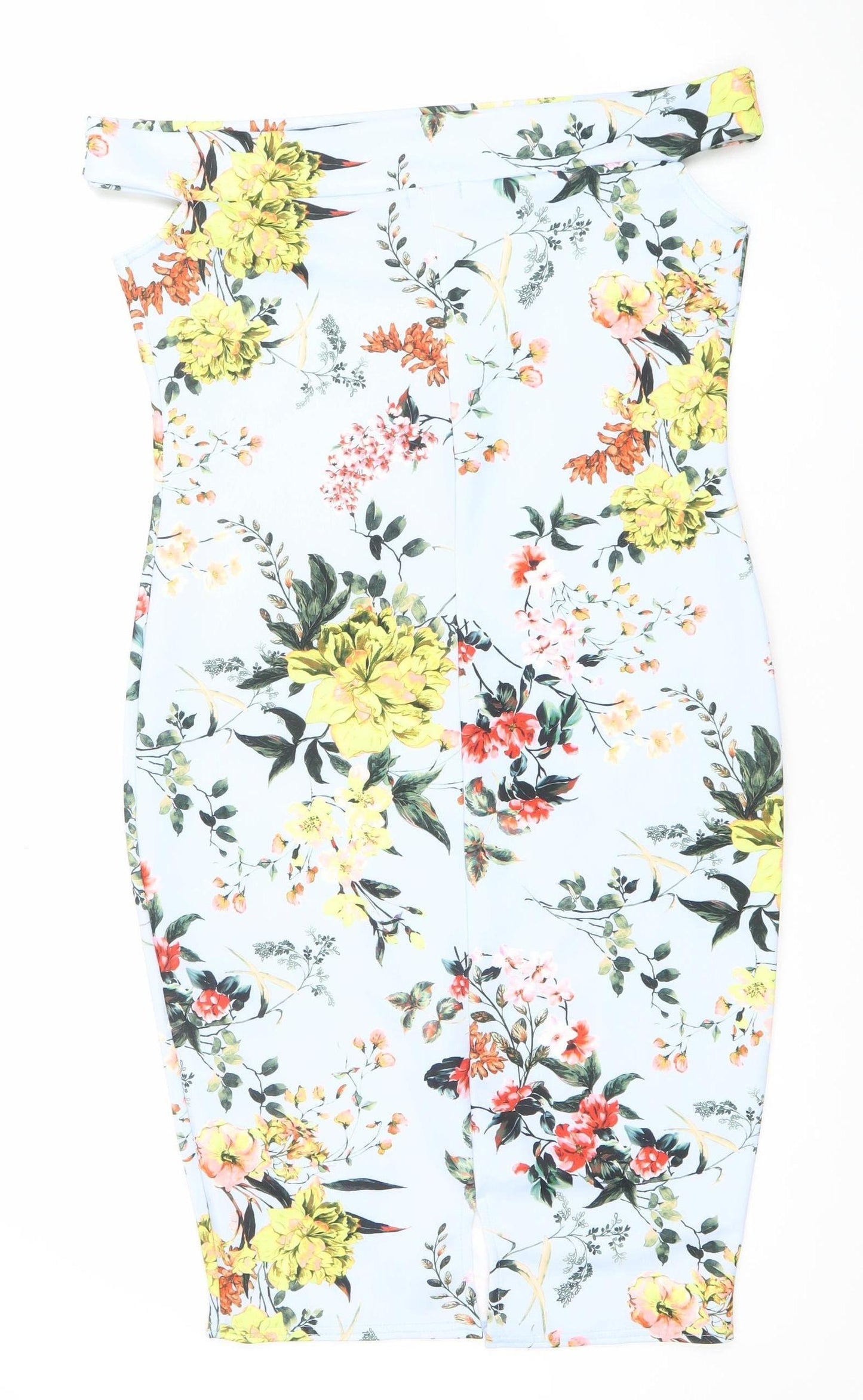 Boohoo Plus Size 18 Floral One Shoulder Bodycon Dress Multicoloured