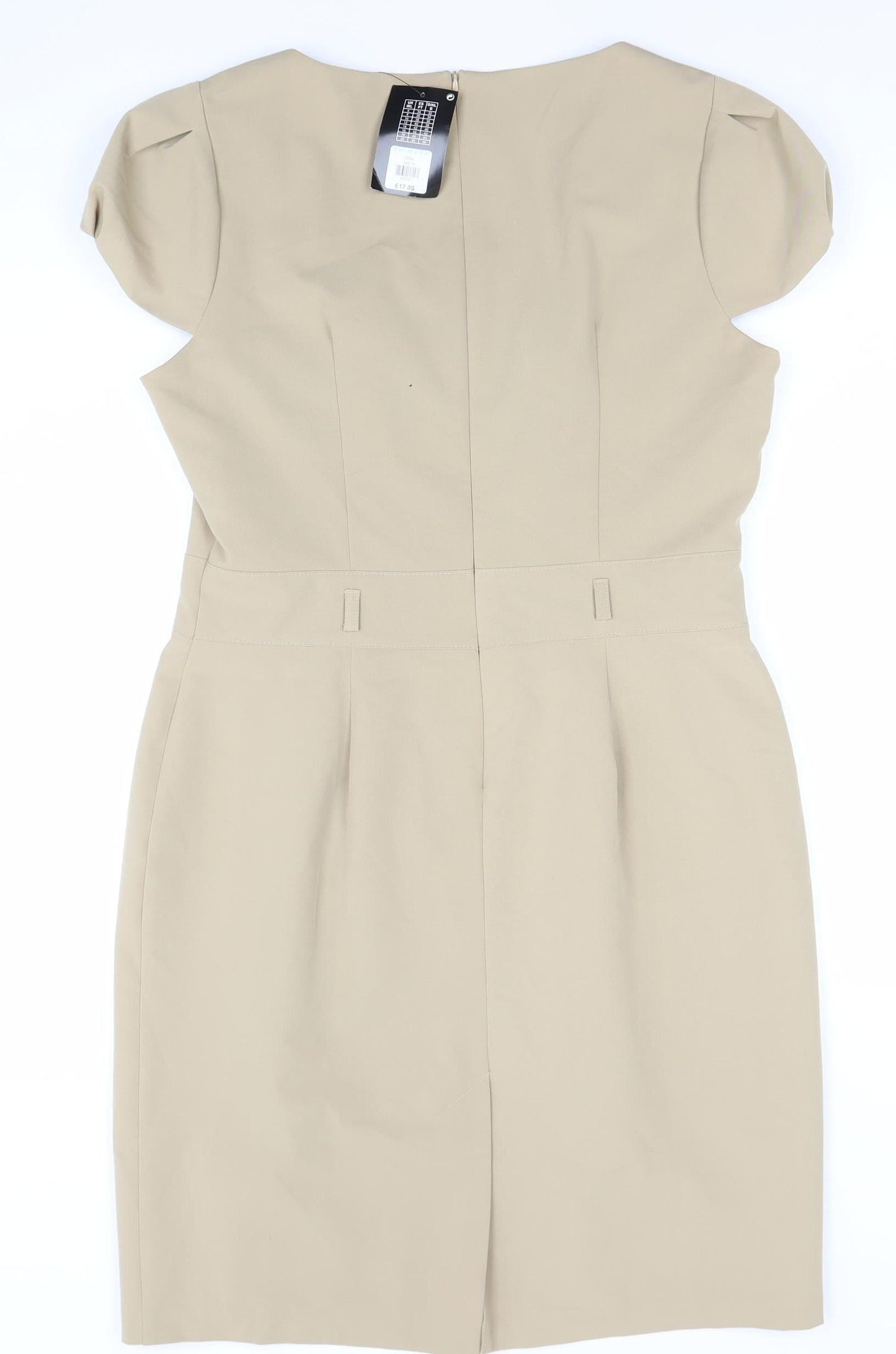 Atmosphere Women’s Beige Sheath Knee Length Dress Size 14 Short Sleeve