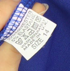 Boohoo Women Blue Size 14 Bodycon Short Sleeve Knee Length Dress