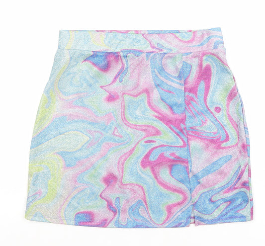 Primark Women’s Multicoloured Glitter Short Skirt S Stretch Polyester Festival