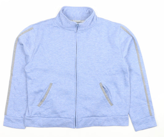 Womens UK Size 16-18 Joie de Vivre Blue Full Zip Sweatshirt