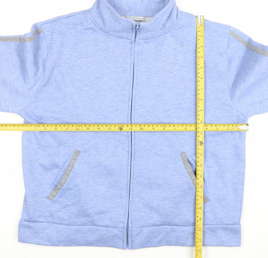 Womens UK Size 16-18 Joie de Vivre Blue Full Zip Sweatshirt