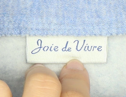 Womens UK Size 16-18 Joie de Vivre Blue Full Zip Sweatshirt
