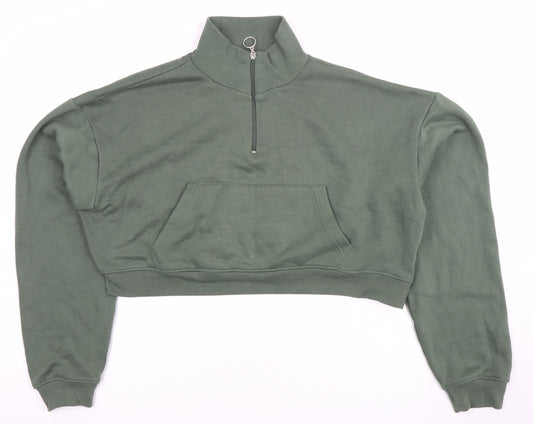 Womens UK Size M PRETTYLITTLETHING Green Pullover Sweatshirt