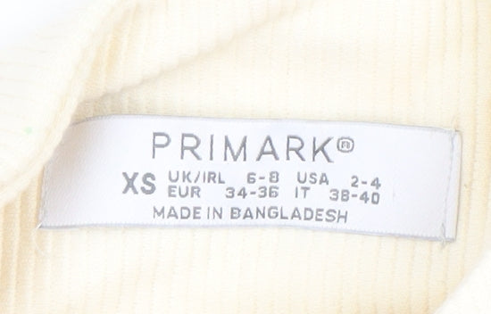 Primark Women's Beige 1/4 Zip Pullover Sweatshirt XS