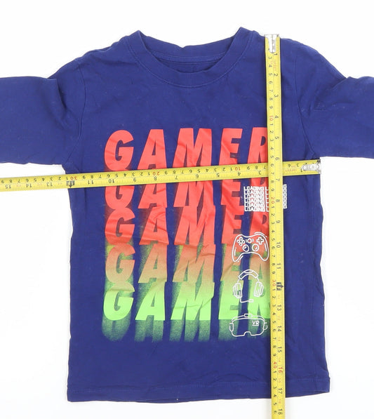 Boys UK Size 5-6 Years Dunnes Stores Blue Pullover T-Shirt