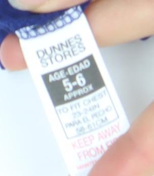 Boys UK Size 5-6 Years Dunnes Stores Blue Pullover T-Shirt