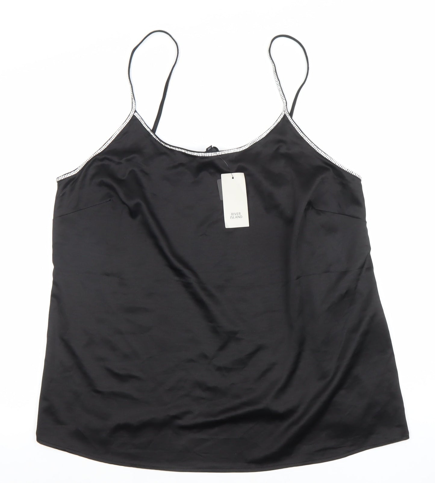 Womens UK Size 18 River Island Black Camisole Tank