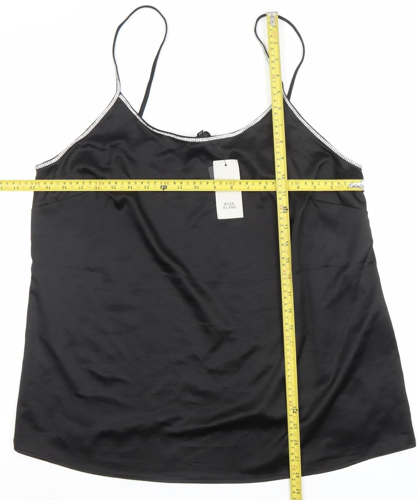 Womens UK Size 18 River Island Black Camisole Tank