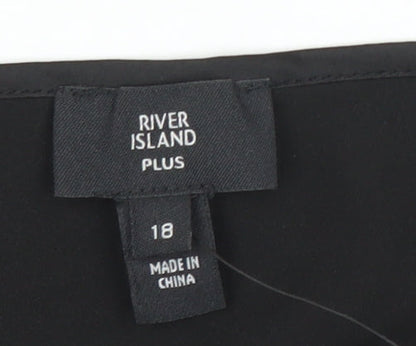 Womens UK Size 18 River Island Black Camisole Tank
