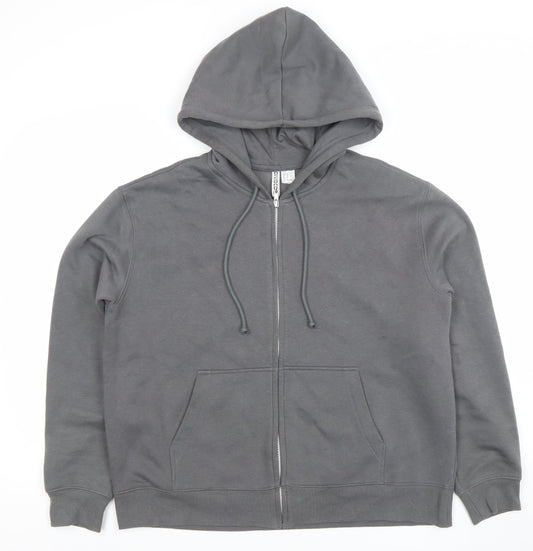 Mens UK Size M Divided Grey Full Zip Hoodie