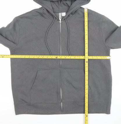 Mens UK Size M Divided Grey Full Zip Hoodie