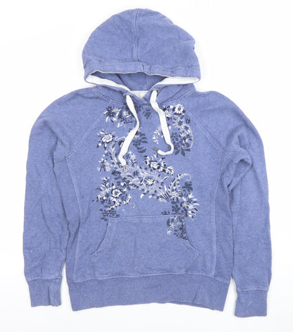 H&M L.O.G.G. Women’s Blue Floral Pullover Hoodie Size Small