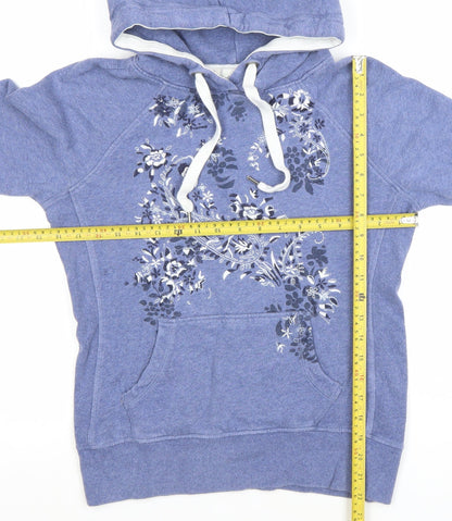 H&M L.O.G.G. Women’s Blue Floral Pullover Hoodie Size Small