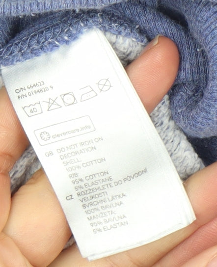 H&M L.O.G.G. Women’s Blue Floral Pullover Hoodie Size Small