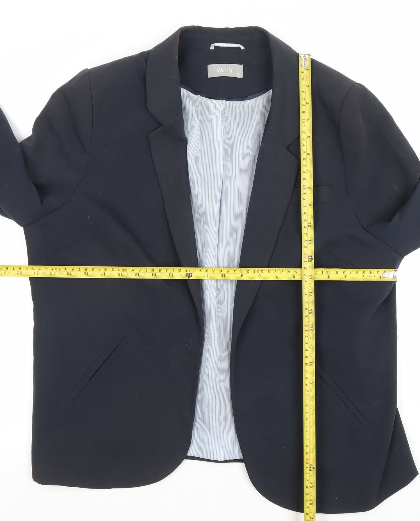 Wallis Women's Black Classic Blazer Size 18 Lined Work Jacket