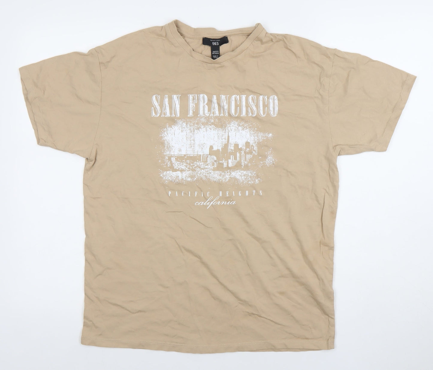 Boys UK Size 12-13 Years New Look Beige Basic T-Shirt